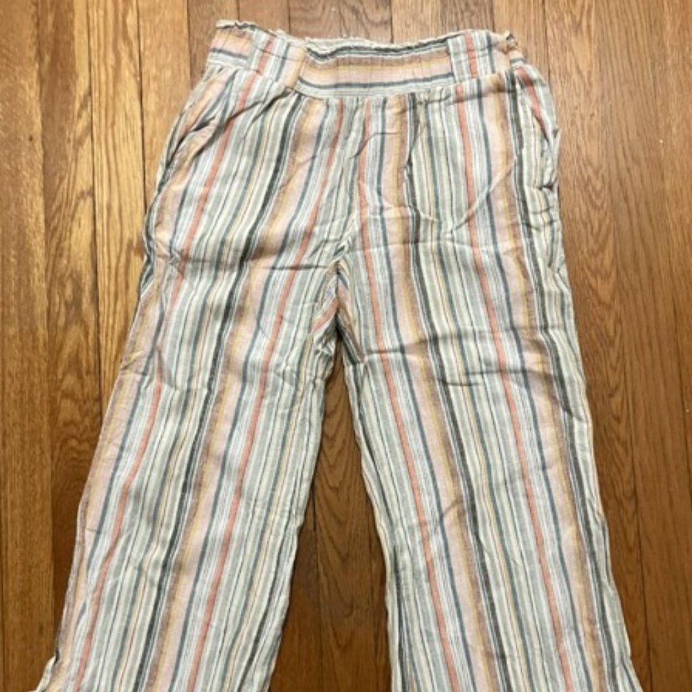 Indigo Rein Multicolored Capri Length Linen Palazzo Pants Size M